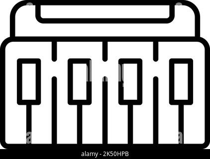 Midi sintetizzatore icona vettore contorno. Musica DJ. Strumento audio Illustrazione Vettoriale