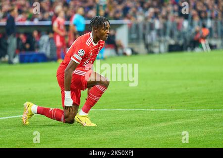 Monaco, Germania. 04th Ott 2022. Mathys Tel, FCB 39 nella partita FC BAYERN MUENCHEN - FC VIKTORIA PILSEN 5-0 di calcio UEFA Champions League, fase di gruppo, gruppo C, giorno della partita, nella stagione 2022/2023 a Monaco, 4 ottobre 2022. Gruppenphase, FCB Credit: Peter Schatz/Alamy Live News Foto Stock