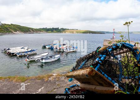 Il piccolo porto di Portscatho, Gerrans Bay, Roseland Peninsula, Cornovaglia, Regno Unito Foto Stock