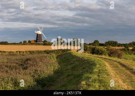 Burnham Overy Staithe; Tower Windmill; Norfolk; UK Foto Stock