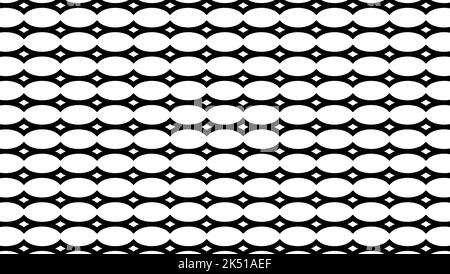 Linea moderna senza cuciture modello di forma circolare nero e bianco per sfondo carta da parati astratto arte illustrazione disegno tessuto - vettore Illustrazione Vettoriale