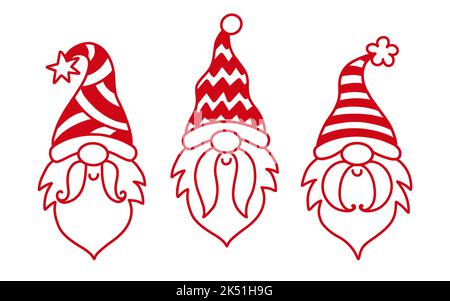 Set di caratteri Vector Garden Gnomes Illustrazione Vettoriale