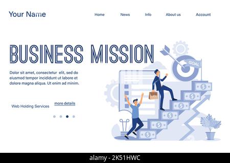 Landing page dell'illustrazione della missione aziendale Illustrazione Vettoriale