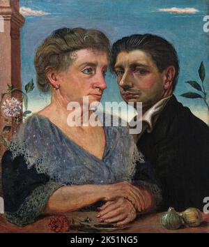Autoritrato con la madre (Autoritratto con la madre) (1922) di Giorgio De Chirico (1888-1978). Olio su tela, cm.65,5x55,5. Mart, Rovereto, Italia. Foto Stock