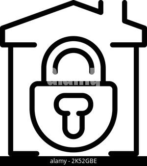 Icona Lockdown vettore contorno. Test PCR. Salute Covid Illustrazione Vettoriale