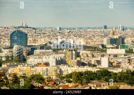 Francia, Parigi, vista generale di Parigi e Issy les Moulineaux dalla terrazza dell'Osservatorio di Meudon Foto Stock