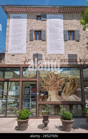 Francia, Ardeche, Antraigues sur Volane, la casa Jean Ferrat Foto Stock