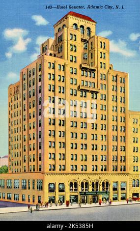 Hotel Senator, Atlantic City, NJ - cartolina circa 1941 Foto Stock