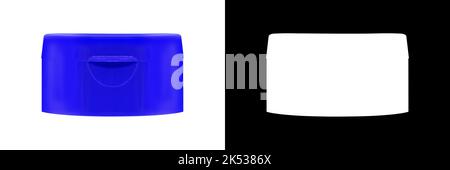 Coperchio blu bloccato isolato per mockup con maschera di ritaglio Foto Stock