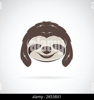 Vettore di una testa di sloth su sfondo bianco. Animali selvatici. Illustrazione vettoriale. Illustrazione vettoriale a strati facilmente modificabile. Illustrazione Vettoriale