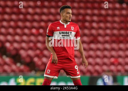 Middlesbrough, Regno Unito. 05th Ott 2022. Rodrigo Muniz #9 di Middlesbrough durante la partita del Campionato Sky Bet Middlesbrough vs Birmingham City al Riverside Stadium, Middlesbrough, Regno Unito, 5th ottobre 2022 (Foto di Mark Cosgrove/News Images) a Middlesbrough, Regno Unito il 10/5/2022. (Foto di Mark Cosgrove/News Images/Sipa USA) Credit: Sipa USA/Alamy Live News Foto Stock