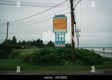 Motel Leblanc vintage segno, Carleton, Québec, Canada Foto Stock