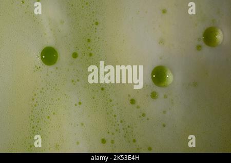 Struttura per fondo, bolle di sapone, gel in acqua, scrub. Foto Stock