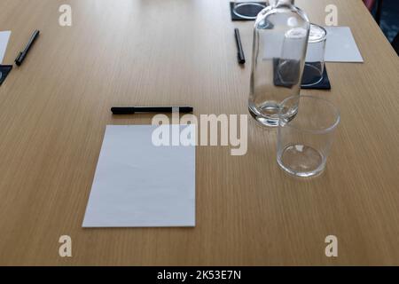 accogliente ufficio nell'hotel, moderno spazio da lavoro Foto Stock