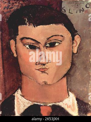 Ritratto di Moise Kisling, 1915, dipinto di Amedeo Modigliani Moise Kisling (1891 – 1953) pittore francese di origine polacca. Foto Stock