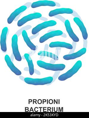 Propionibacterium. Batteri probiotici. Buoni batteri e microrganismi per la salute umana. Illustrazione vettoriale Illustrazione Vettoriale