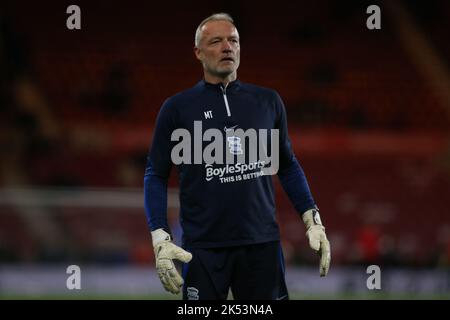 Allenatore del portiere della città di Birmingham Maik Taylor durante la partita del campionato Sky Bet tra Middlesbrough e Birmingham City al Riverside Stadium, Middlesbrough, mercoledì 5th ottobre 2022. (Credit: Michael driver | MI News) Credit: MI News & Sport /Alamy Live News Foto Stock