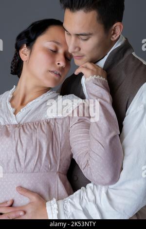 Una romantica coppia Regency Foto Stock