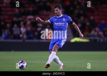 Maxime Colin della città di Birmingham durante la partita del campionato Sky Bet tra Middlesbrough e Birmingham City al Riverside Stadium di Middlesbrough mercoledì 5th ottobre 2022. (Credit: Michael driver | MI News) Credit: MI News & Sport /Alamy Live News Foto Stock