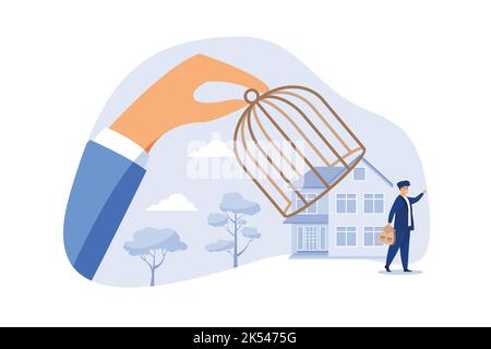 Riaprire l'economia dopo il blocco di Coronavirus, riavviare il business in funzionamento normale dopo il picco di Coronavirus COVID-19 focolaio concetto, governo mano u Illustrazione Vettoriale