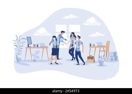 Ideologia della cultura aziendale e multiculturale del business valori piano persona concetto. Obiettivi di lavoro professionale, atteggiamenti e pratiche illustrazione vettoriale. Illustrazione Vettoriale