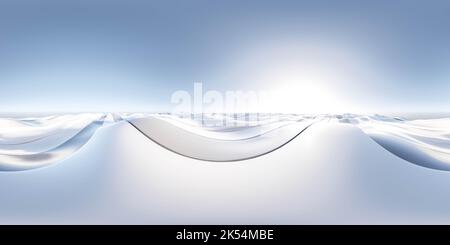 mappa ambientale panoramica completa a 360 gradi di un ambiente astratto futuristico con cielo e sole 3d rappresentazione grafica hdri hdr vr realtà virtuale Foto Stock