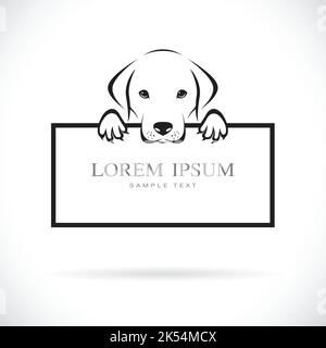 Vettore di testa nera del cane (labrador) con spazio della cornice per il vostro testo. PET. Animali. Illustrazione vettoriale a strati facilmente modificabile. Illustrazione Vettoriale