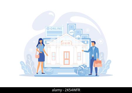 Concetto di pagamento online mobile banking per online banking e contabilità Illustrazione Vettoriale