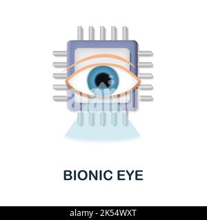 Icona Bionic Eye. 3d illustrazione della collezione future technology. Creative Bionic Eye 3D icona per web design, modelli, infografiche e altro ancora Illustrazione Vettoriale