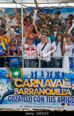 Colombia, Carnaval nella città settentrionale di Barranquilla è il più importante del paese e famoso nel mondo. Le numerose sfilate e la festa della musica Foto Stock