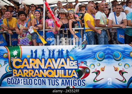 Colombia, Carnaval nella città settentrionale di Barranquilla è il più importante del paese e famoso nel mondo. Le numerose sfilate e la festa della musica Foto Stock