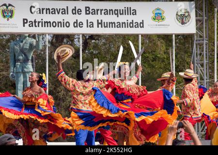 Colombia, Carnaval nella città settentrionale di Barranquilla è il più importante del paese e famoso nel mondo. Una delle attività è la Fes Foto Stock