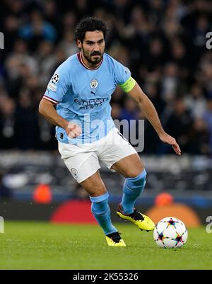 Manchester, Inghilterra, 5th ottobre 2022. Ilkay Gundogan di Manchester City durante la partita della UEFA Champions League all'Etihad Stadium, Manchester. L'immagine di credito dovrebbe essere: Andrew Yates / Sportimage Foto Stock