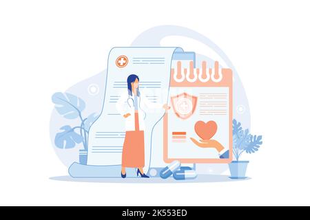 Concetto di disegno di assicurazione sanitaria con ombrello di protezione piatto vettore illustrazione Illustrazione Vettoriale