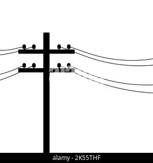 Icone del concetto di infrastruttura del polo elettrico Illustrazione Vettoriale