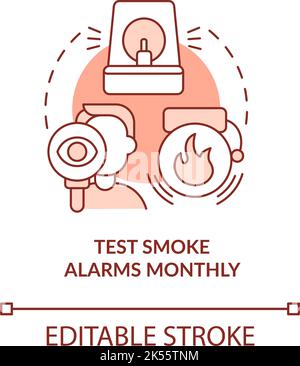 Test fumo allarmi mensile terracotta concetto icona Illustrazione Vettoriale