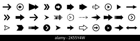 Icona freccia Imposta frecce diverse Illustrazione Vettoriale