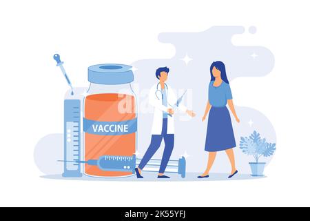 Vaccinazione di anteprime e teenager concetto astratto illustrazione vettoriale. Immunizzazione dei bambini più anziani, vaccinazione degli adolescenti e delle adolescenti, prevenire i bambini f Illustrazione Vettoriale