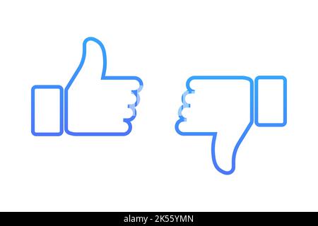 Piace e non piace icona semplice design Illustrazione Vettoriale