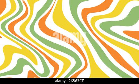 acid wave arcobaleno linea sfondi in stile hippie 1970s 1960s. y2k carte da parati motivi retro vintage 70s 60s groove. psichedelico poster sfondo Illustrazione Vettoriale