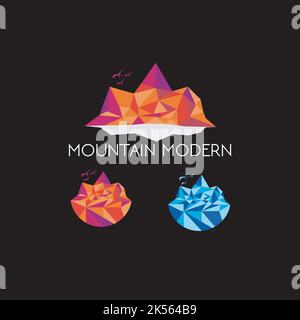 MOUNTAIN MODERNO / ispirazione design logo Illustrazione Vettoriale