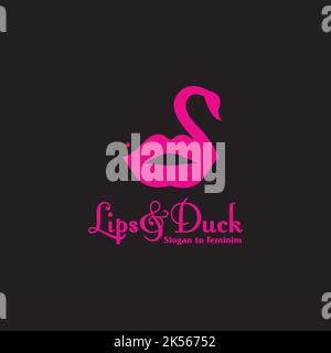 Lips & Duck Vector design ispirazione Illustrazione Vettoriale