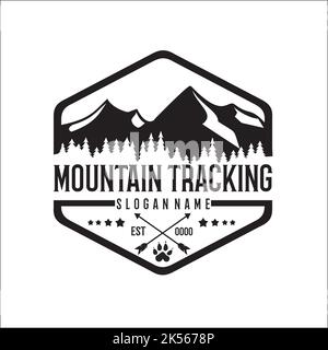 ispirazione esclusiva dal design del logo mountain tracking Illustrazione Vettoriale