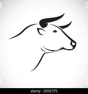 Vettore di testa di toro su sfondo bianco, animale. Vettore. Illustrazione vettoriale a strati facilmente modificabile. Illustrazione Vettoriale