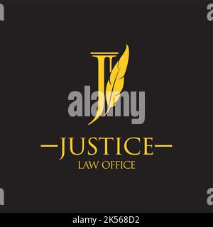 giustizia legge esclusiva logo design ispirazione Illustrazione Vettoriale