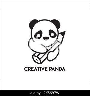 panda creativo / esclusivo logo design ispirazione Illustrazione Vettoriale