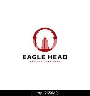 Design semplice con logo Eagle Head. Logo Eagle in un cerchio. Formato vettoriale. Illustrazione Vettoriale