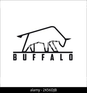 buffalo esclusivo logo design ispirazione Illustrazione Vettoriale