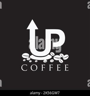 caffè su ispirazione esclusiva di disegno di marchio Illustrazione Vettoriale