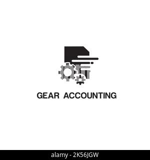 logo di contabilità gear ispirazione esclusiva per il design Illustrazione Vettoriale